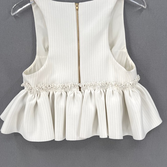 KIMBERLY GOLDSON Jah Top Shirt Womens Medium Off White Stripe V-neck Sleeveless - Picture 10 of 16